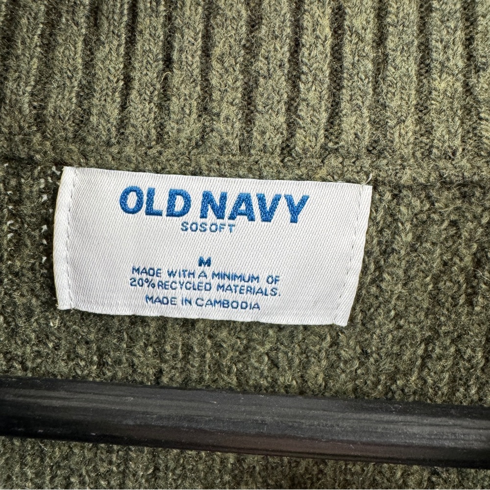 Old Navy Olive Green Knit Sweater (Size Medium) - Picture 5 of 7